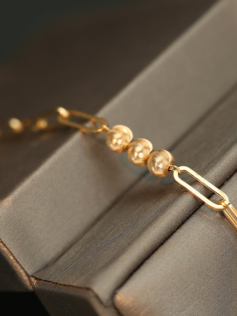 18K Solid Gold Necklace Solid Gold Bracelet Cat Eyes Charm Beads Rectangular Link Chain Necklace for Her Bracelet for Her Jewellery Set Cat Eye Charm Bracelet Cat Eye Charm Necklace Rectangular Link Bracelet Anniversary Gift for her gift for daughter