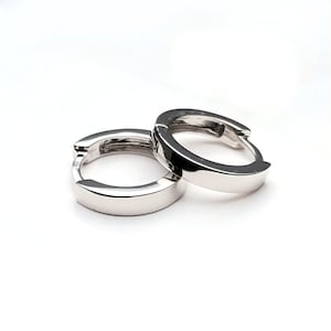 Solid Platinum Earrings Pt950 Earrings Minimalist Jewellery Plain Platinum Hoop Earrings for Unisex Earrings for Women Earrings for Men