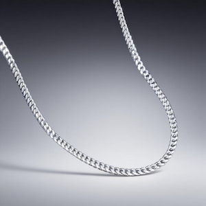 Solid Platinum Necklace Plain Pt950 Necklace Minimalist Jewellery Thin Cuban Chain Platinum Unisex Necklace for Men Necklace for Women