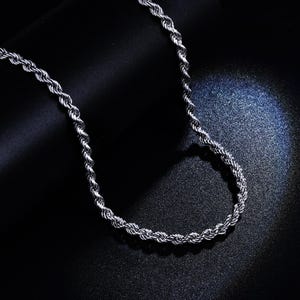 Solid Platinum Necklace Pt950 Necklace Rope Chain Necklace Twisted Chain Necklace Platinum Unisex Necklace for Men Necklace for Women