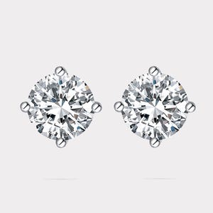 Lab Grown Diamond Platinum Stud Earrings: Unisex Bezel Set Pt950
