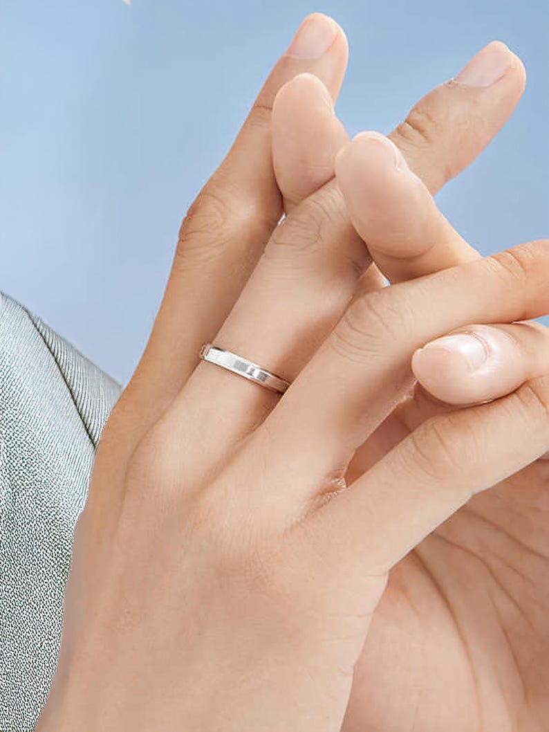 Solid Platinum Ring Plain Pt950 Ring Unisex Classic Platinum Ring Minimalist Jewellery Plain Platinum Wedding Band Wedding Ring for Couple Platinum Plain Ring Classic Ring Plain Wedding Ring for Women Ring for Men Wedding Jewellery