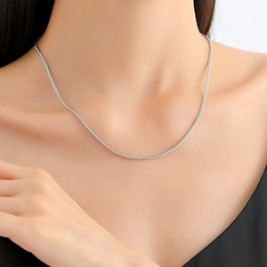Solid Platinum Chopin Chain Necklace Plain Pt950 Necklace Minimalist Jewellery Platinum Cable Chain Platinum Plain Platinum Unisex Necklace