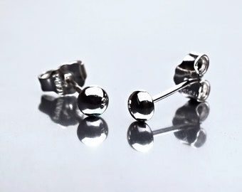 Solid Platinum Earrings Pt950 Earrings Half Circle Platinum Stud Earrings Mushroom Hypoallergenic Earrings for Men Earrings for Women