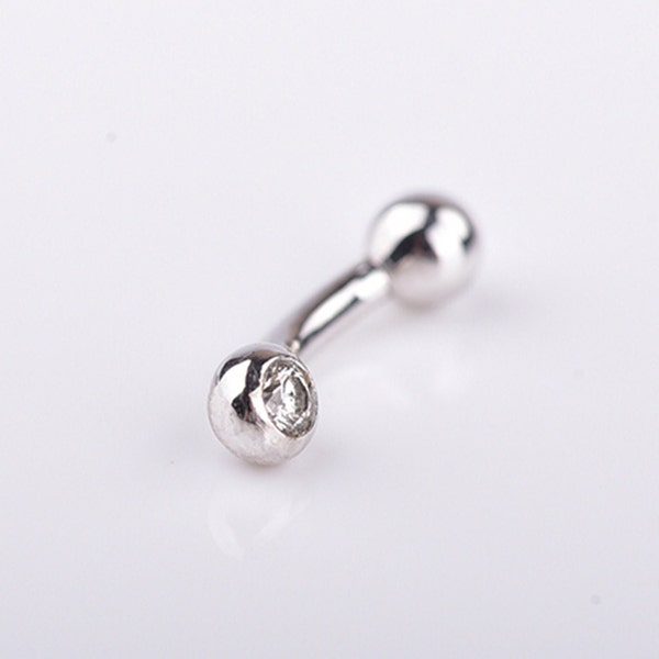 Natural Diamond Belly Ring 18K Solid Gold Belly Ring Bespoke Belly Ring Piercing Belly Button Bar Diamond Belly Ring for Women for Girls