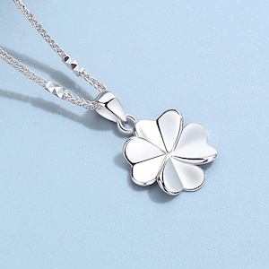 Solid Platinum Pendant Clover Pendant Pt950 Pendant Minimalist Jewellery Floral Platinum Pendant Necklace for Women Necklace for Girls