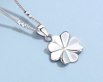 Solid Platinum Pendant Clover Pendant Pt950 Pendant Minimalist Jewellery Floral Platinum Pendant Necklace for Women Necklace for Girls