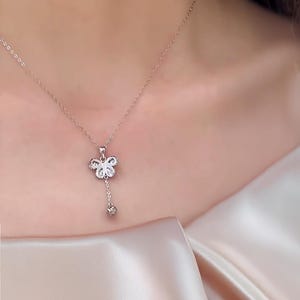 Solid Platinum Butterfly Pendant Necklace: Laser Cut Pt950 Jewellery