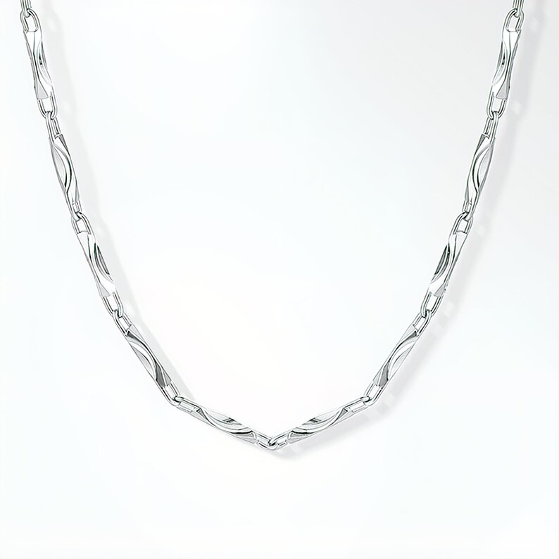 Solid Platinum Necklace Barleycorn Chain Necklace Pt950 Pure Platinum Chain Minimalist Jewellery Textured Platinum Chain Unisex Necklace Barleycorn necklace textured platinum necklace barleycorn platinum necklace fine jewellery anniversary gift