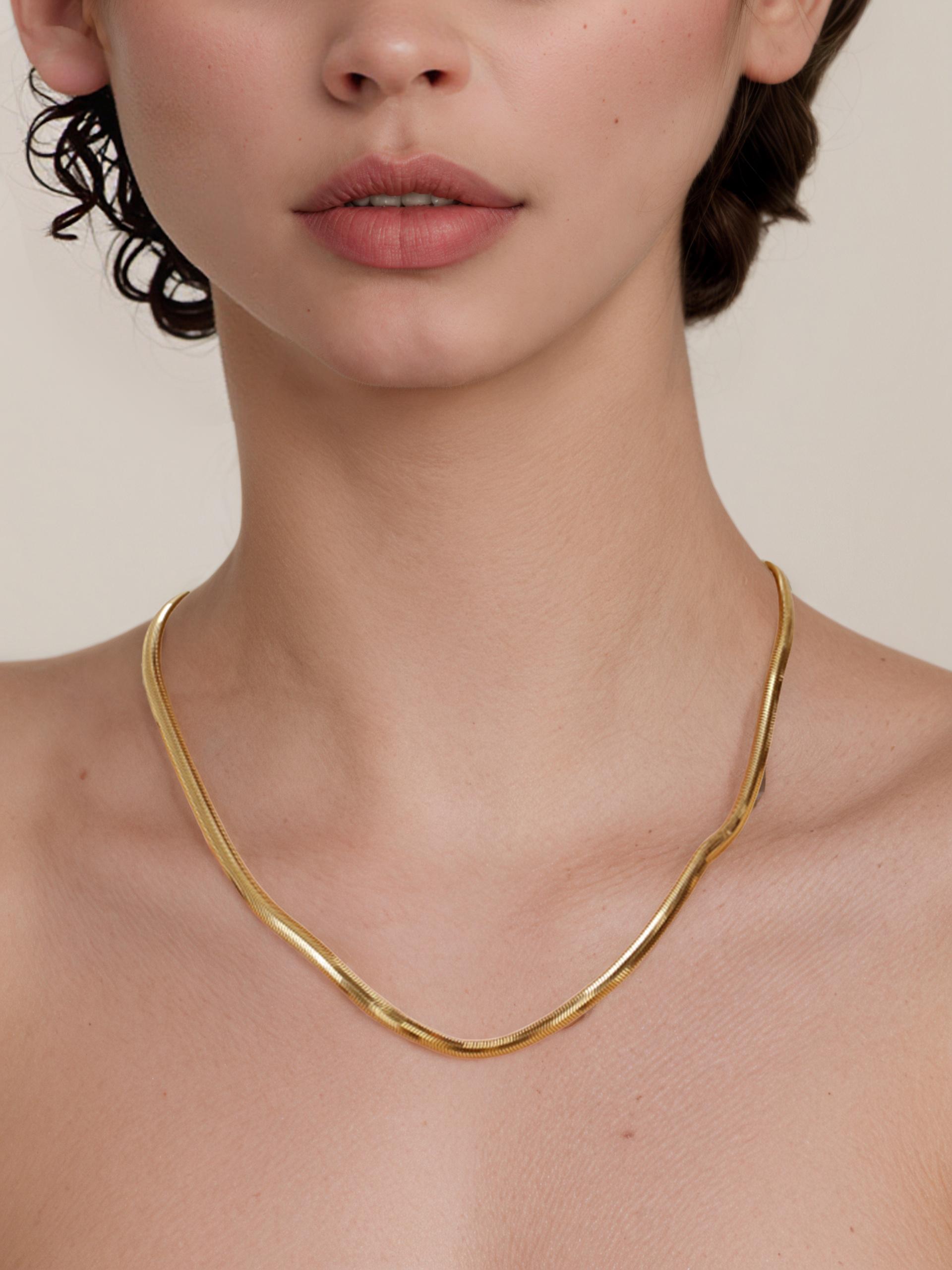 18金スネークネックレス 11.28g ゴールド チェーン ネックレス 18金