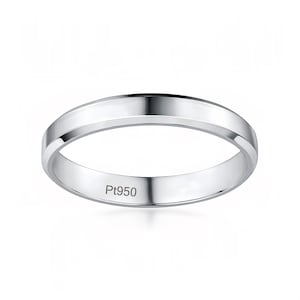 Solid Platinum Ring Plain Pt950 Ring Unisex Classic Platinum Ring Minimalist Jewellery Plain Platinum Wedding Band Wedding Ring for Couple Platinum Plain Ring Classic Ring Plain Wedding Ring for Women Ring for Men Wedding Jewellery