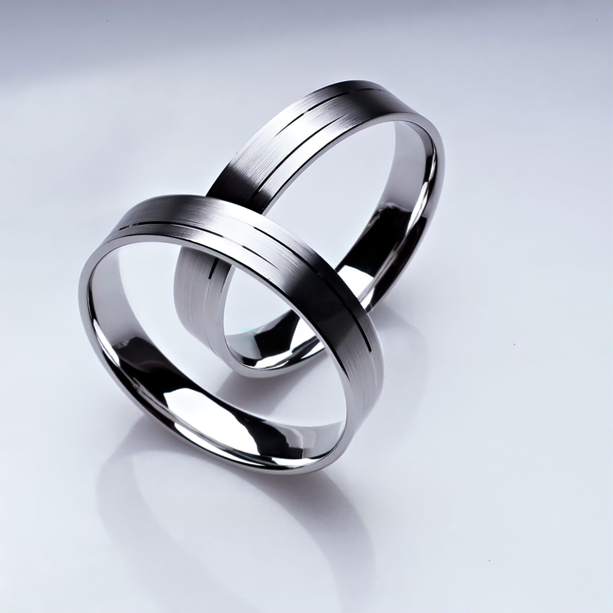 Pt950プラチナリング：ブラッシュドグルーブの結婚指輪 - Etsy 日本