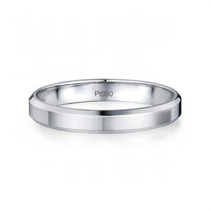 Bague en platine massif, PT950 unis, bague en platine unisexe classique, bague à bords biseautés, alliance en platine unie, alliance pour couple