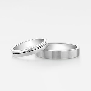 Solid Platinum Ring Plain Pt950 Ring Platinum Bespoke Rings Braided Band Ring Platinum Engagement Ring Wedding Band Wedding Rings for Couple