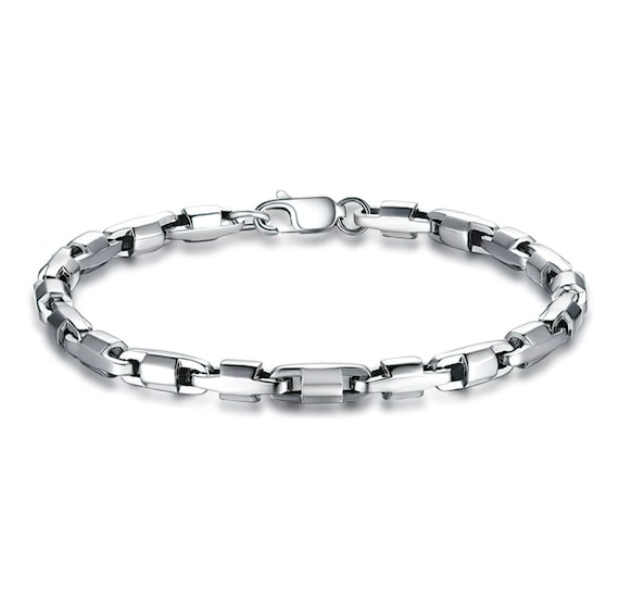 Pt950 Platinum Interlocking Link Bracelet: Unisex Ergonomic Design