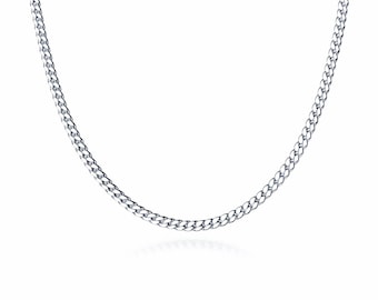 Minimalist Pt950 Platinum Curb Chain Necklace: Unisex Fine Jewellery