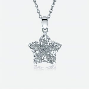 Platinum Necklace Crisscrossing Star Pendant Pt950 Pendant Minimalist Jewellery Star Platinum Pendant Necklace for Women Necklace for Girls