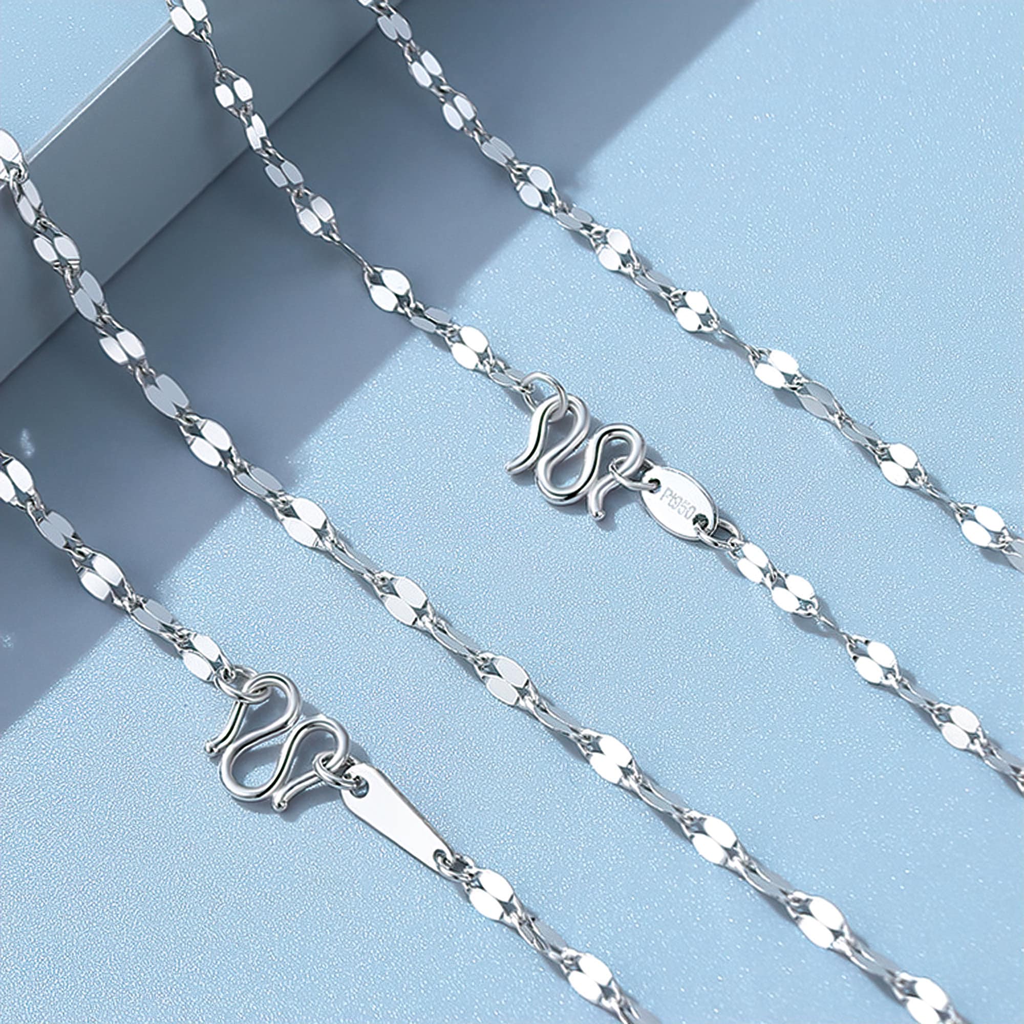 Pt950 Platinum Mirror Chain Necklace: Minimalist Unisex Jewellery - Etsy