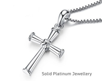 Solid Platinum Necklace Cross Pendant Pt950 Necklace Minimalist Jewellery Unisex Cross Platinum Pendant Necklace for Men Necklace for Women