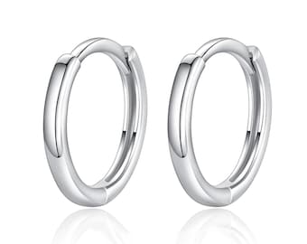 Solid Platinum Earrings Pt950 Earrings Minimalist Jewellery Plain Platinum Hoop Earrings for Unisex Earrings for Women Earrings for Men