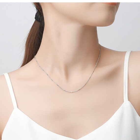 Plain platinum sale necklace