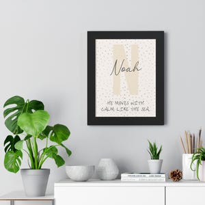 Noah Nursery Name Poster – Printable Baby Boy Name Art – Calm Like the Sea – PDF Download