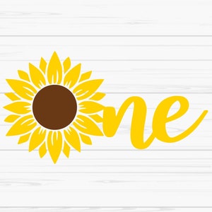 one svg, summer svg, sunflower svg, premier anniversaire svg, baby svg, Dxf, Png, Eps, jpeg, Fichier coupé, Cricut, Silhouette, Imprimer, Téléchargement instantané