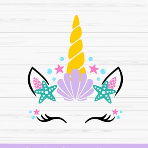 licorne d’été svg, svg d’été, sirène licorne svg, Dxf, Png, Eps, jpeg, Fichier coupé, Cricut, Silhouette, Imprimer, Téléchargement instantané