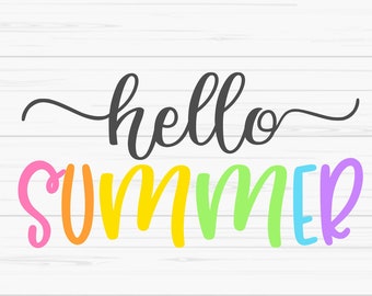 hello summer svg, summer svg, summer sign svg, Dxf, Png, Eps, jpeg, Cut file, Cricut, Silhouette, Print, Instant download