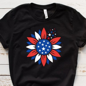 american sunflower svg, 4th of july svg, Dxf, patriotische Sonnenblumen svg, Png, Eps, jpeg, Schnittdatei, Cricut, Silhouette, Druck, Direkter Download