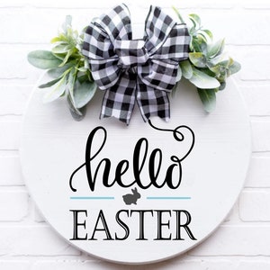 hello easter svg, easter sign svg, farmouse easter svg, welcome, Dxf, Png, Eps, jpeg, Cut file, Cricut, Silhouette, Print, Instant download