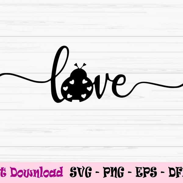 love bug svg, ladybug svg, kids valentine svg, valentines day svg,Dxf, Png, Eps, Jpeg, Cut file, Cricut, Silhouette, Print, Instant download