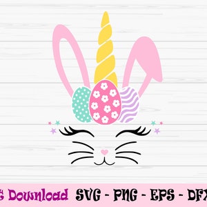 easter unicorn svg, easter bunny unicorn svg, eggs unicorn svg, Dxf, Png, Eps, jpeg, Cut file, Cricut, Silhouette, Print, Instant download