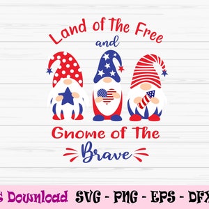 land of the free svg, Wichtel der tapferen Svg, 4. Juli svg, Dxf, Png, Eps, jpeg, Cut File, Cricut, Silhouette, Druck, Direkter Download