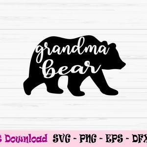 Oma Bär svg, Oma svg, Muttertagssvg, Familienbär svg, Dxf, Png, Eps, jpeg, Cut Datei, Cricut, Silhouette, Druck, Sofort Download