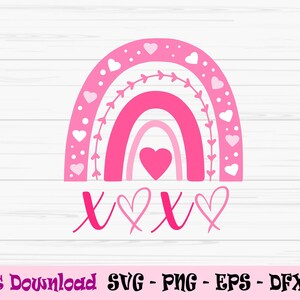 regenboog xoxo svg, knuffel en kusjes svg, Valentijnsdag svg, Dxf, Png, Eps, Jpeg, Cut file, Cricut, Silhouette, Print, Instant download