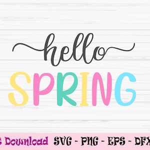 hello spring svg, Frühlingszeichen svg, Dxf, Png, Eps, jpeg, Cut Datei, Cricut, Silhouette, Druck, Sofort Download