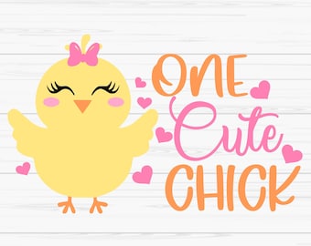 un poussin mignon svg, easter chick svg, baby girl easter svg, Dxf, Png, Eps, jpeg, Fichier coupé, Cricut, Silhouette, Imprimer, Téléchargement instantané