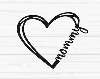 Mamma svg, mamma med hjärta svg, mors dag svg, kärlek mamma svg, Dxf, Png, Eps, jpeg, Klippfil, Cricut, Silhuett, Skriv ut, Direktnedladdning