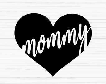 Mamma svg, mamma med hjärta svg, mors dag svg, kärlek mamma svg, Dxf, Png, Eps, jpeg, Klippfil, Cricut, Silhuett, Skriv ut, Direktnedladdning