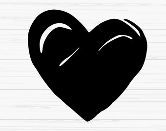 Heart SVG, Simple Heart SVG, Valentine svg, Dxf, Png, Eps, Jpeg, pour fichier Cut, Cricut, Silhouette, Print, Téléchargement instantané