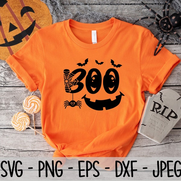 Boo svg, halloween svg, pumpkin face svg, baby kids svg, Dxf, Png, Eps, jpeg, Cut file, Cricut, Silhouette, Print, Instant download
