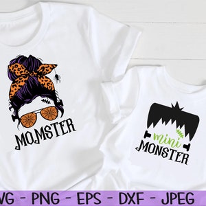 momster svg, halloween svg, mini monster svg, mommy and me svg, Dxf, Png, Eps, jpeg, Cut file, Cricut, Silhouette, Print, Instant download