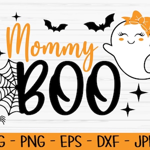 mommy boo svg, halloween svg, ghost svg, mom svg, Dxf, Png, Eps, jpeg, Cortar archivo, Cricut, Silueta, Imprimir, Descarga instantánea