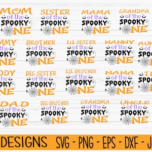 o assustador svg, halloween svg, primeiro aniversário svg, pacote familiar, Dxf, Png, Eps, arquivo cortado, Cricut, silhueta, impressão, download instantâneo