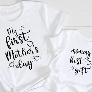 mi primer día de la madre svg, mamás mejor regalo svg, mamá y yo svg, Dxf, Png, Eps, jpeg, Cortar archivo, Cricut, Silueta, Imprimir, Descarga instantánea