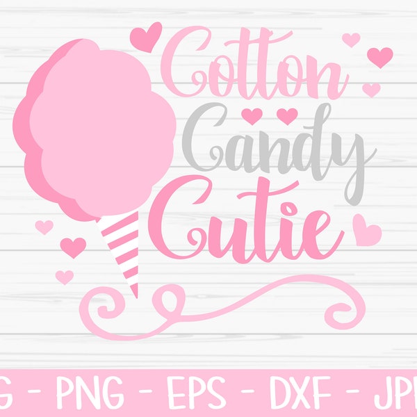 cotton candy cutie svg, summer svg, baby kids svg, easter svg, Dxf, Png, Eps, jpeg, Cut file, Cricut, Silhouette, Print, Instant download