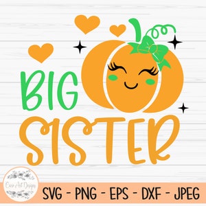 hermana mayor svg, halloween svg, hermana calabaza svg, bebé niños svg, Dxf, Png, Eps, jpeg, Cortar archivo, Cricut, Silueta, Imprimir, Descarga instantánea