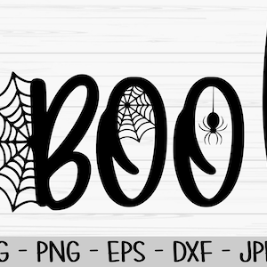 Boo svg, halloween svg, spider svg, spider web svg, Dxf, Png, Eps, jpeg, Cut file, Cricut, Silhouette, Print, Instant download