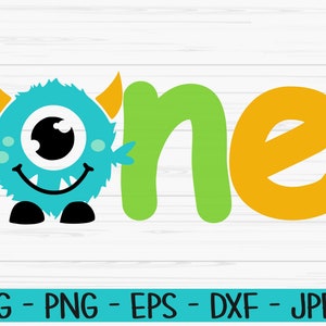 one birthday monster svg, halloween svg, baby kids svg, cake topper, Dxf, Png, Eps, Cut file, Cricut, Silhouette, Print, Instant download